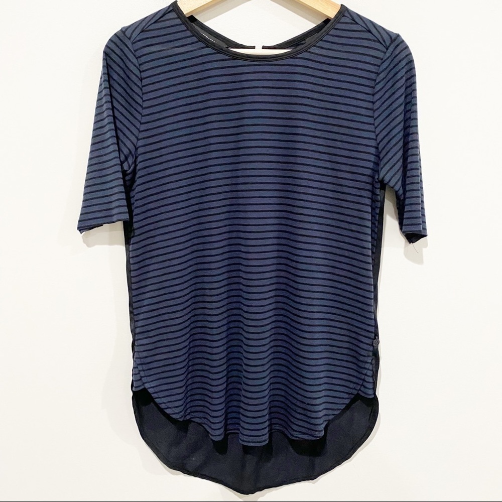 SCOTCH & SODA Ams Blauw Navy Blue Black Stripe Top, Size XS